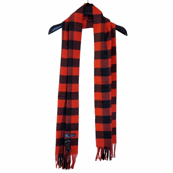 Classic Scarf Womens Mens Red Black Neck Scarf Plaid Winter Scarf Fall Softest - Picture 9 of 10